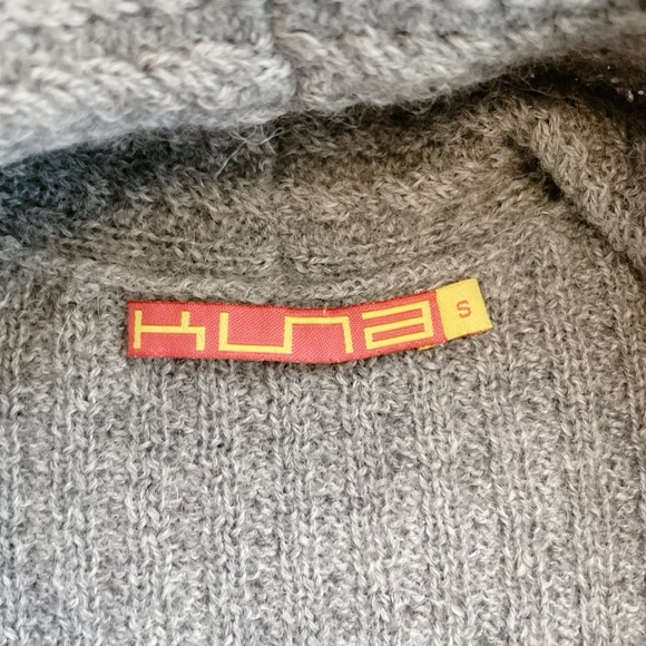 Kuna 100% baby alpaca Women's Gray Cable Knit Cardigan sweater small - Picture 2 of 6